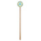 Abstract Teal Stripes Wooden 7.5" Stir Stick - Round - Single Stick