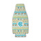 Abstract Teal Stripes Zipper Bottle Cooler - FRONT (flat)