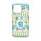 Abstract Teal Stripes iPhone 13 Mini Case - Back