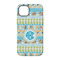 Abstract Teal Stripes iPhone 14 Tough Case - Back