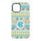 Abstract Teal Stripes iPhone 15 Tough Case - Back