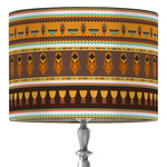 African Masks 16" Drum Lamp Shade - Fabric