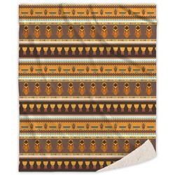 African Masks Sherpa Throw Blanket - 50"x60"