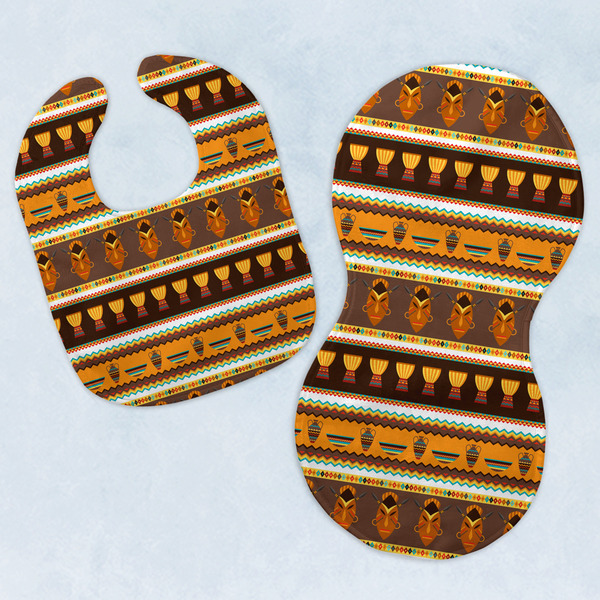 Custom African Masks Baby Bib & Burp Set