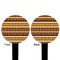 African Masks Black Plastic 6" Food Pick - Round - Double Sided - Front & Back