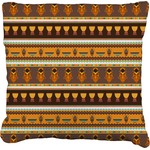 African Masks Faux-Linen Throw Pillow 26"