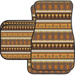 African Masks Car Floor Mats Set - 2 Front & 2 Back