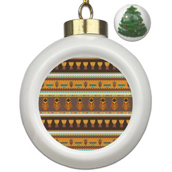 African Masks Ceramic Ball Ornament - Christmas Tree