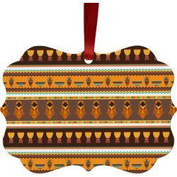 African Masks Metal Frame Ornament - Double Sided