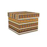 African Masks Gift Box with Lid - Canvas Wrapped - Small