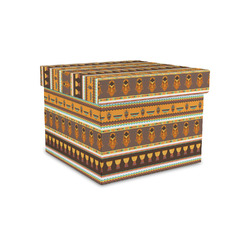 African Masks Gift Box with Lid - Canvas Wrapped - Small
