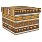 African Masks Gift Box with Lid - Canvas Wrapped - XX-Large