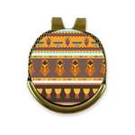 African Masks Golf Ball Marker - Hat Clip - Gold