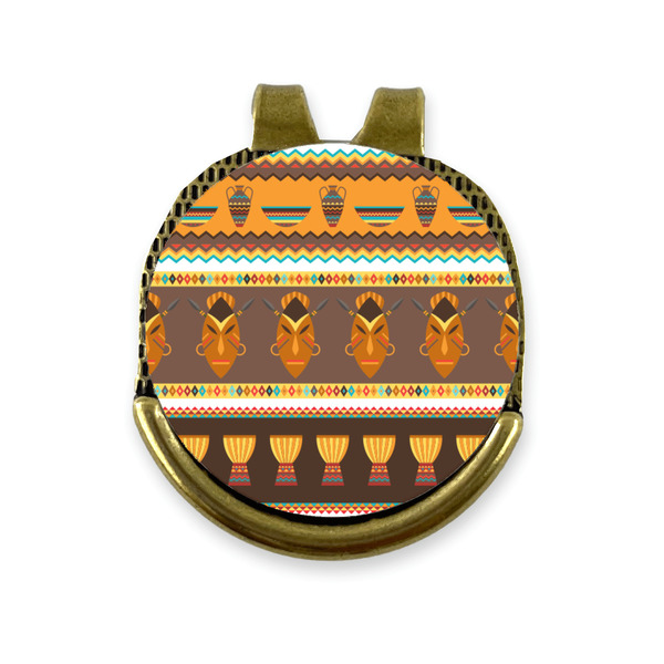 Custom African Masks Golf Ball Marker - Hat Clip - Gold