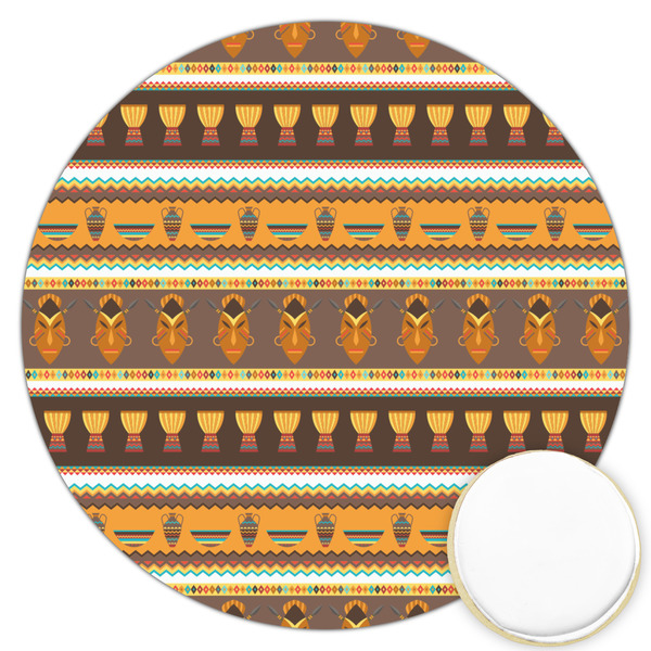 Custom African Masks Printed Cookie Topper - 3.25"