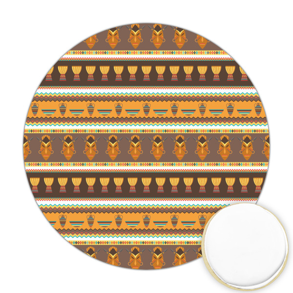 Custom African Masks Printed Cookie Topper - 2.5"