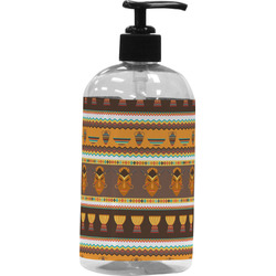 African Masks Plastic Soap / Lotion Dispenser (16 oz - Large - Black)