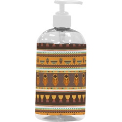 African Masks Plastic Soap / Lotion Dispenser (16 oz - Large - White)