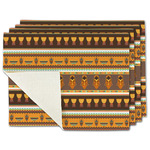 African Masks Single-Sided Linen Placemat - Set of 4