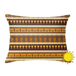 African Masks Outdoor Throw Pillow (Rectangular)