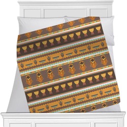 African Masks Minky Blanket - Twin / Full - 80"x60" - Double Sided