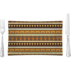 African Masks Rectangular Glass Lunch / Dinner Plate - Single or Set