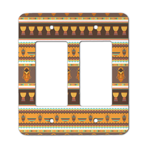 Custom African Masks Rocker Style Light Switch Cover - Two Switch