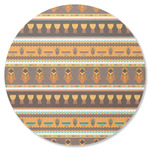 African Masks Round Rubber Backed Coaster