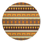 African Masks 5' Round Indoor Area Rug