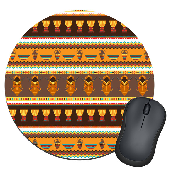 Custom African Masks Round Mouse Pad