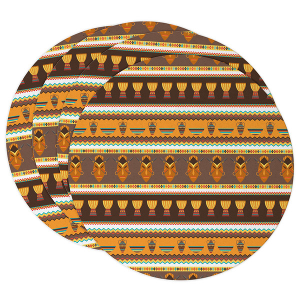 Custom African Masks Round Paper Coasters