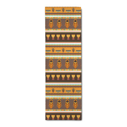 African Masks Runner Rug - 2.5'x8'