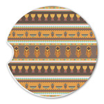 African Masks Sandstone Car Coaster - Single