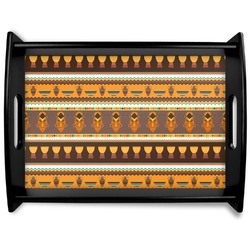 African Masks Black Wooden Tray - Large