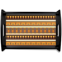 African Masks Black Wooden Tray - Small