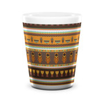 African Masks Ceramic Shot Glass - 1.5 oz - White - Single