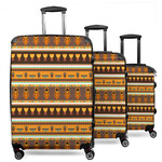 African Masks 3 Piece Luggage Set - 20" Carry On, 24" Medium Checked, 28" Large Checked