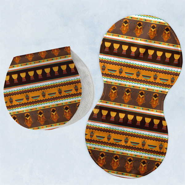 Custom African Masks Burp Pads - Velour - Set of 2