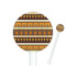 African Masks White Plastic 5.5" Stir Stick - Round - Closeup