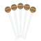 African Masks White Plastic 7" Stir Stick - Round - Fan View