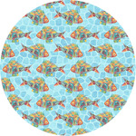 Mosaic Fish Multipurpose Round Labels - 1"