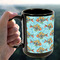 Mosaic Fish 15oz. Black Mug - LIFESTYLE