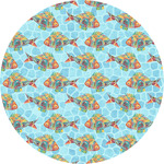 Mosaic Fish Multipurpose Round Labels - 2"