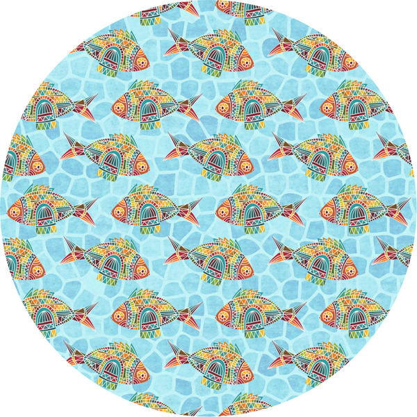 Custom Mosaic Fish Multipurpose Round Labels - 2"