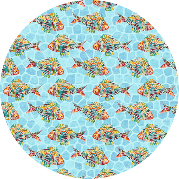 Custom Mosaic Fish Multipurpose Round Labels - 3"