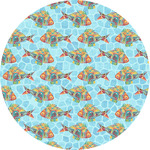 Mosaic Fish Multipurpose Round Labels - 5"