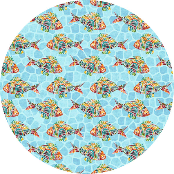 Custom Mosaic Fish Multipurpose Round Labels - 5"