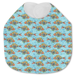 Mosaic Fish Jersey Knit Baby Bib