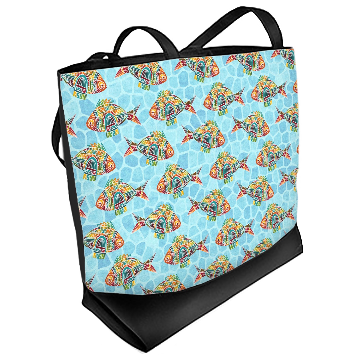 Mosaic Fish Beach Tote Bag - Regular - Front - YouCustomizeIt