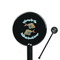 Mosaic Fish Black Plastic 5.5" Stir Stick - Round - Closeup